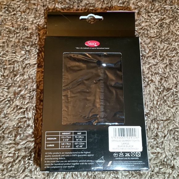 Scarlet by Silky opaque seamer tights, back seam, color black/black, size: L - Picture 6 of 12